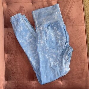 LGNDRY Light Blue Acid Wash Leggings